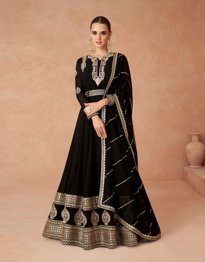 Andaz Aashirwad Creation Georgette Gown Dupatta Set