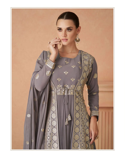 Andaz Aashirwad Creation Georgette Gown Dupatta Set