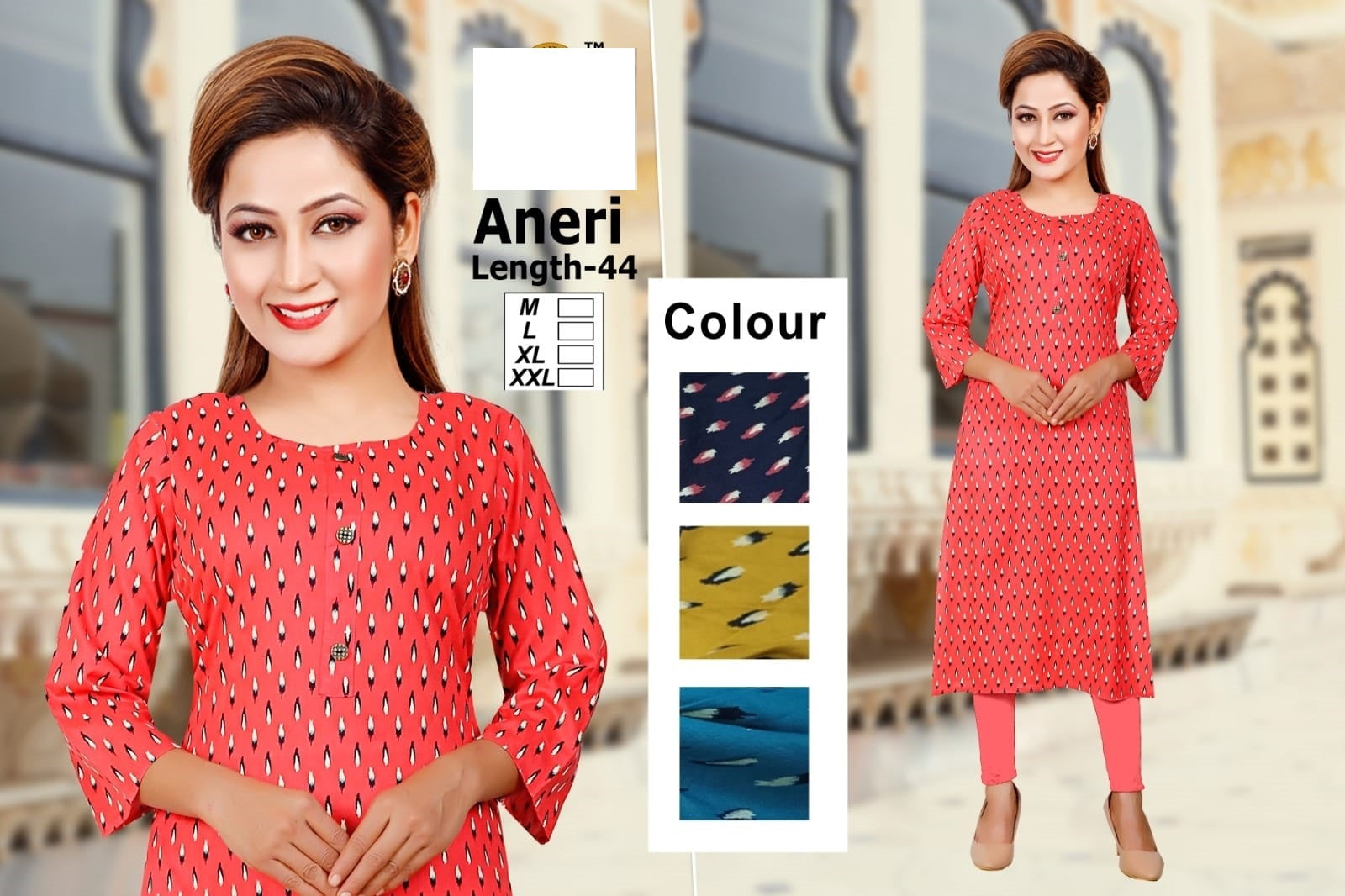 Aneri-A Zoya Rayon Knee Length Kurtis