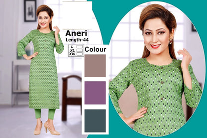 Aneri-B Zoya Rayon Knee Length Kurtis