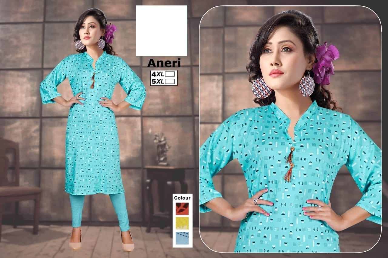 Aneri Zoya Rayon Straight Cut Kurtis