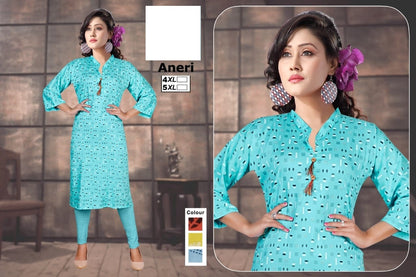 Aneri Zoya Rayon Straight Cut Kurtis
