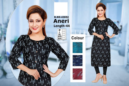 Aneri Zoya Rayon Straight Cut Kurtis