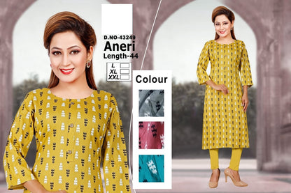 Aneri Zoya Rayon Straight Cut Kurtis