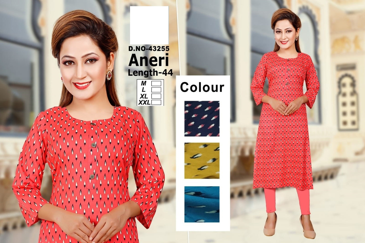 Aneri Zoya Rayon Straight Cut Kurtis