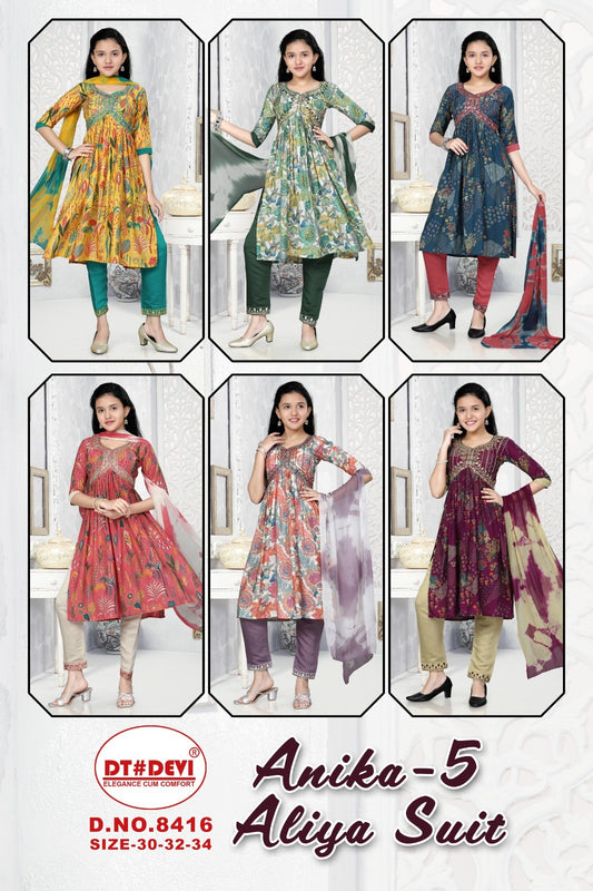 Anika-5 8416 Dt Devi Modal Girls Readymade Pant Suits