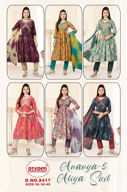 Anika-5 8417 Dt Devi Modal Readymade Pant Style Suits