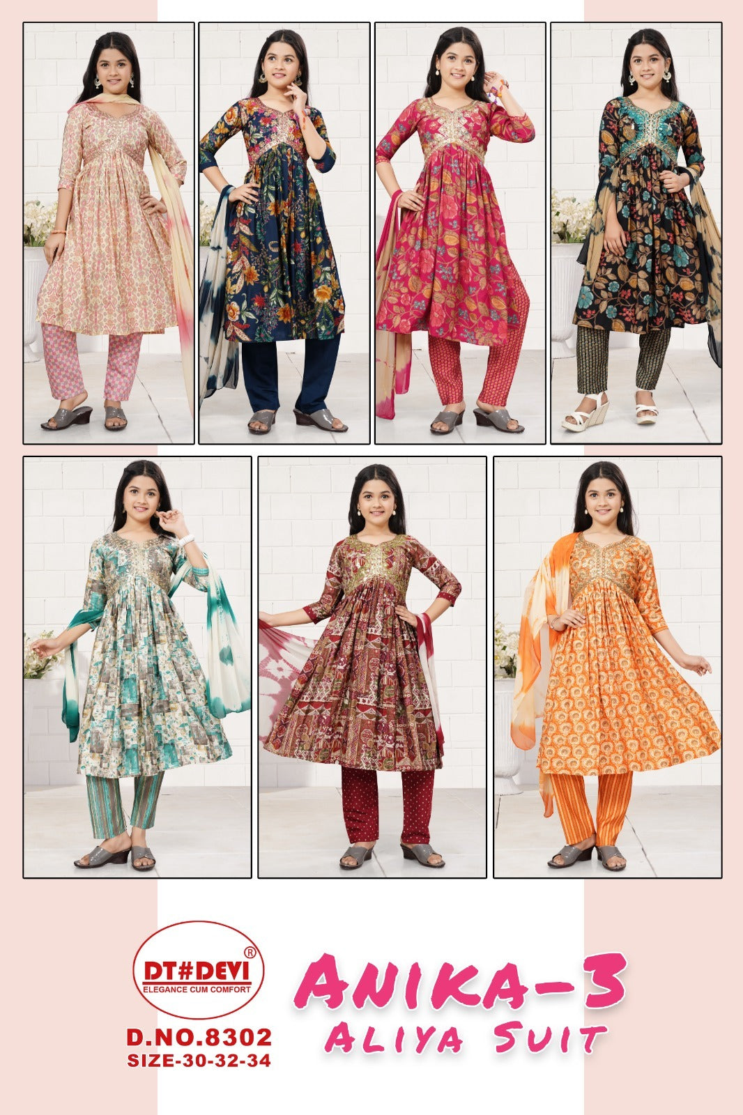 Anika Vol 3-8302 Dt Devi Modal Girls Readymade Pant Suits