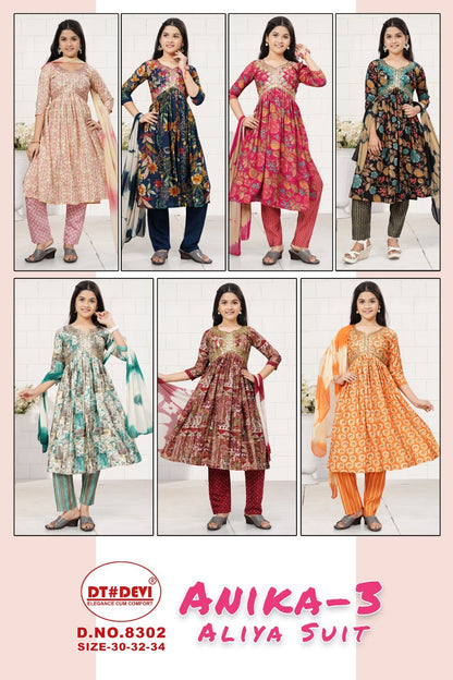 Anika Vol 3-8302 Dt Devi Modal Girls Readymade Pant Suits
