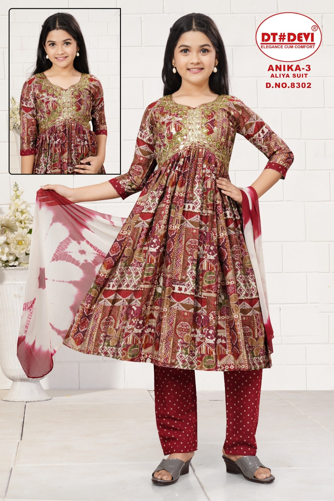 Anika Vol 3-8302 Dt Devi Modal Girls Readymade Pant Suits