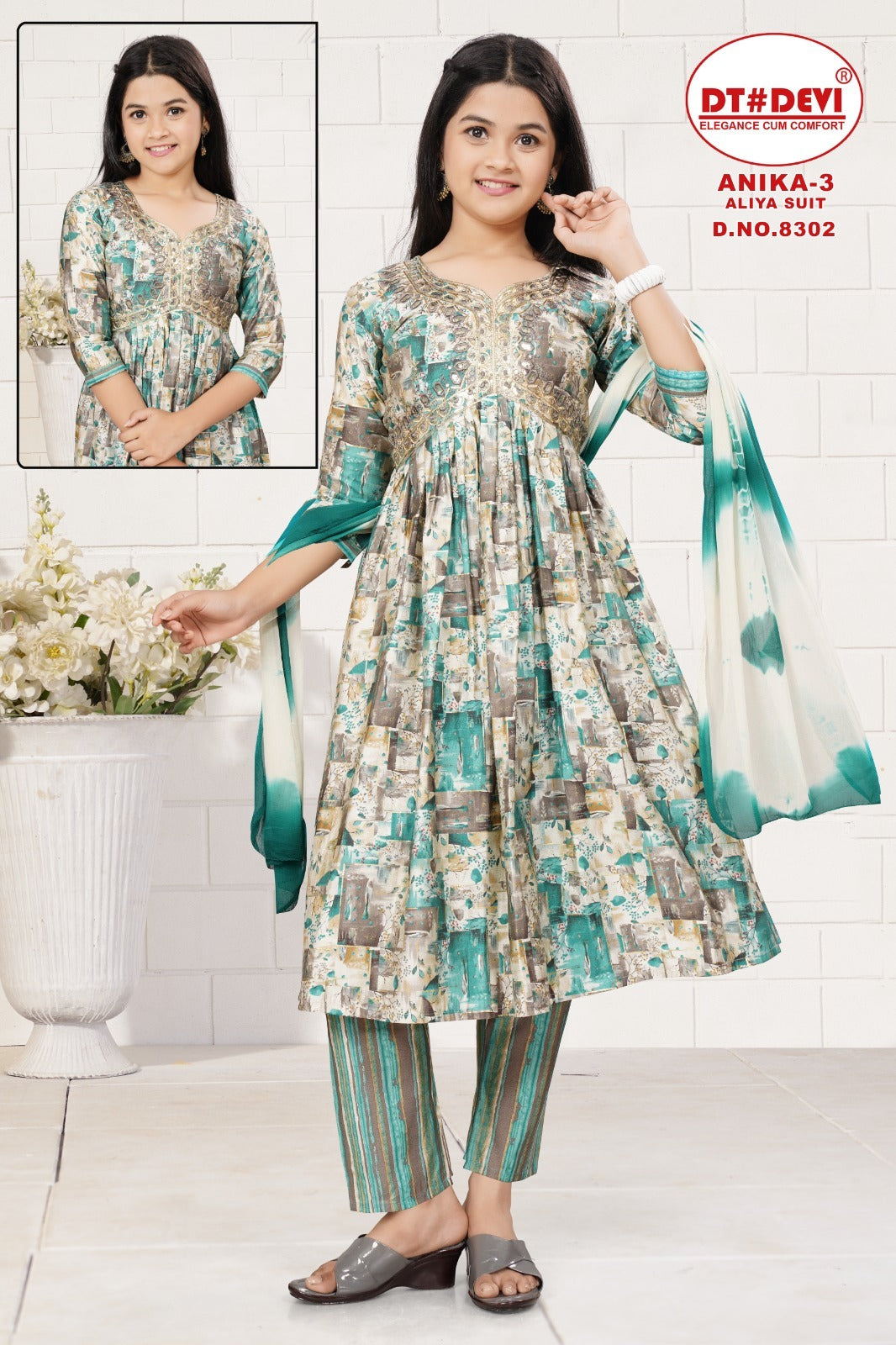 Anika Vol 3-8302 Dt Devi Modal Girls Readymade Pant Suits