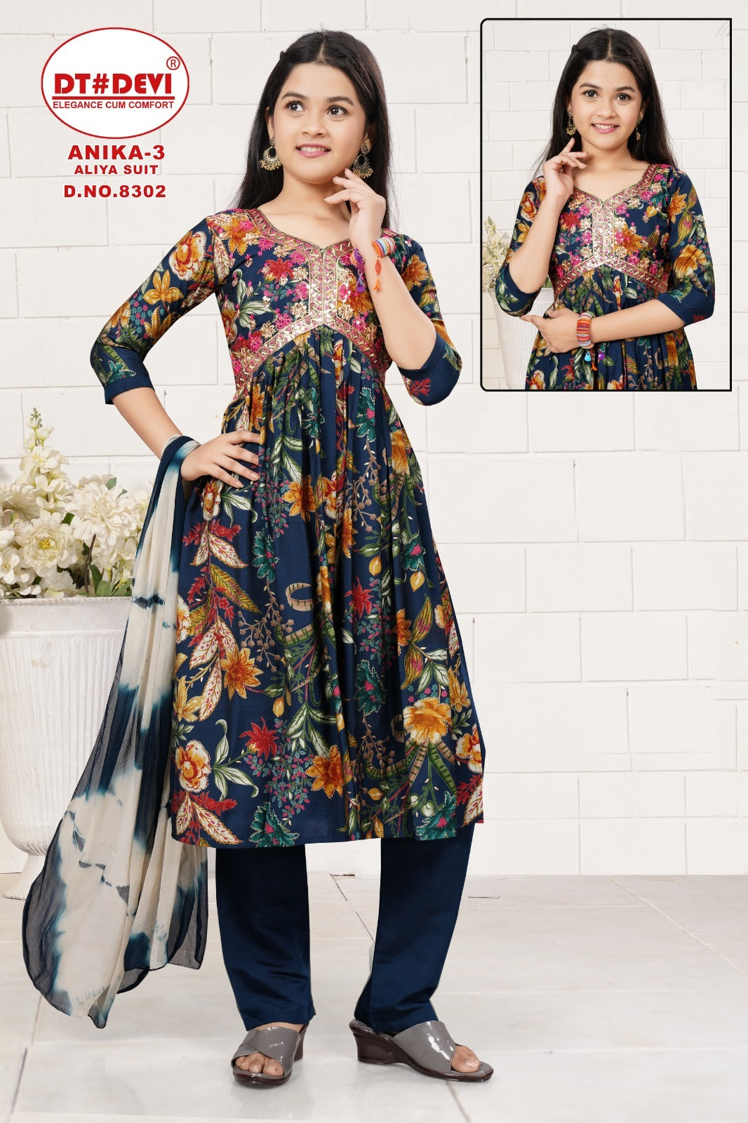 Anika Vol 3-8302 Dt Devi Modal Girls Readymade Pant Suits