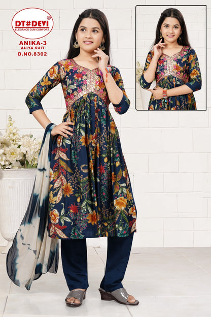 Anika Vol 3-8302 Dt Devi Modal Girls Readymade Pant Suits