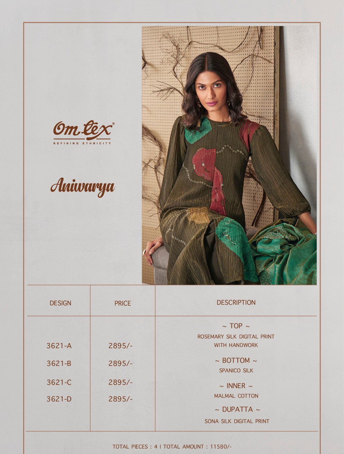 Aniwarya Omtex Silk Pant Style Suits