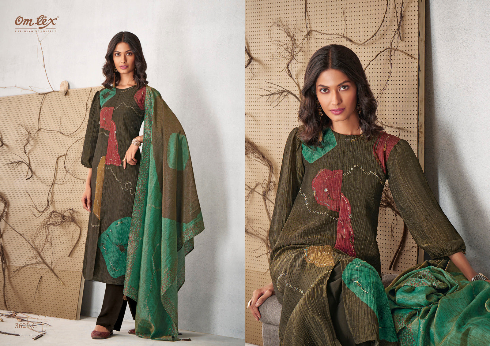 Aniwarya Omtex Silk Pant Style Suits