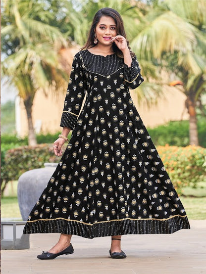 Ankita Rangjyot Rayon 14Kg Floor Length Kurtis