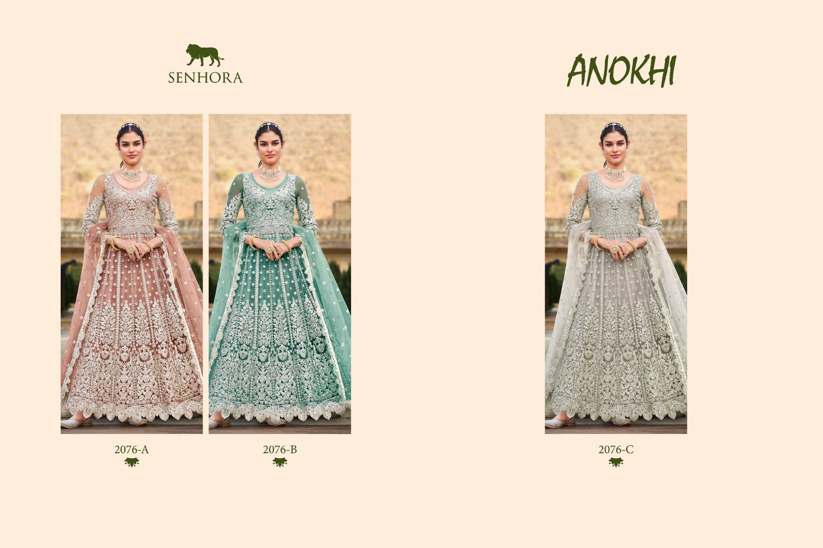 Anokhi Senhora Butterfly Net Anarkali Salwar Suits
