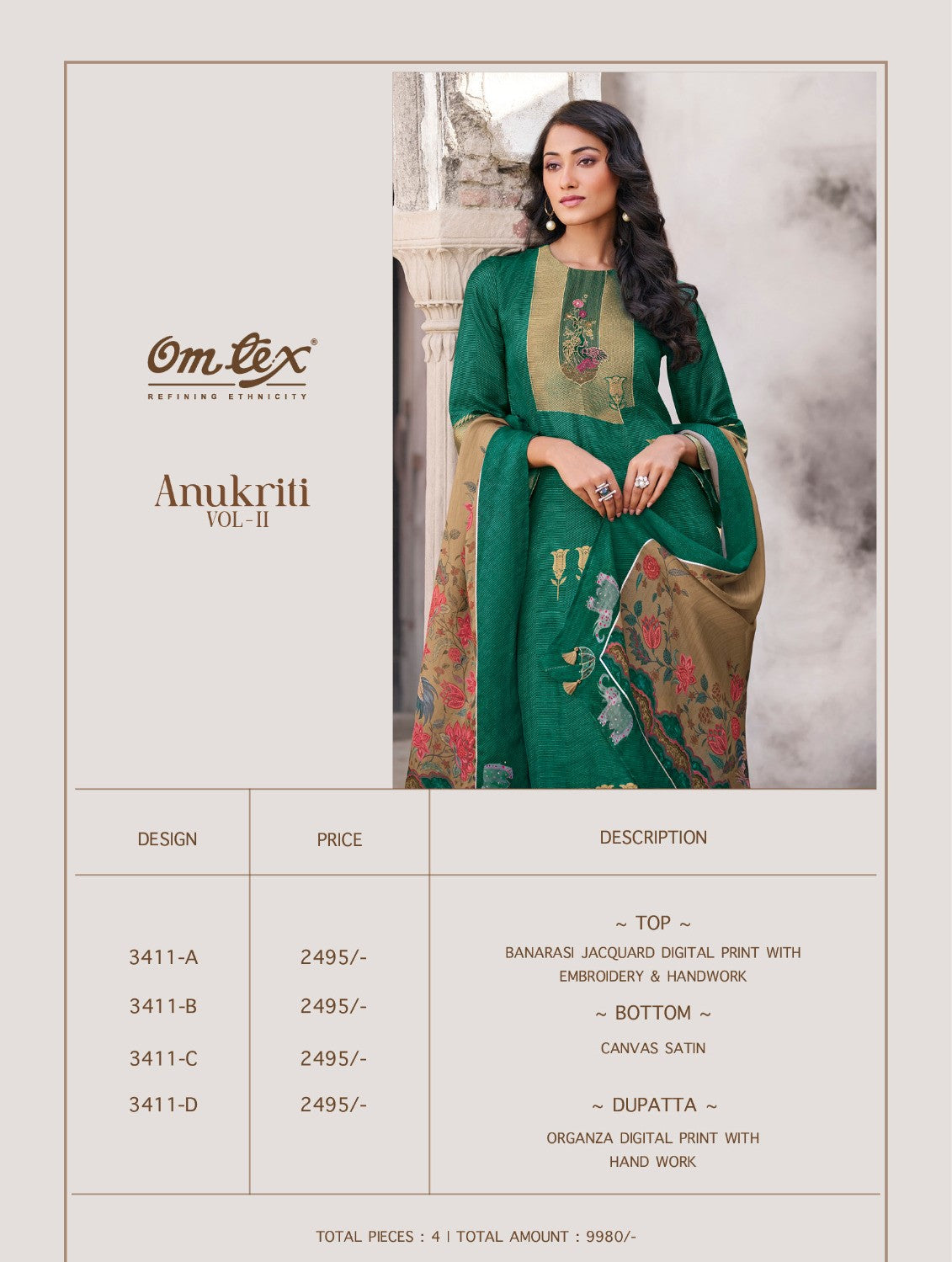 Anukriti-Vol Ii Omtex Banarsi Jacquard Pant Style Suits