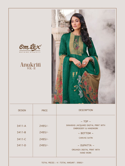 Anukriti-Vol Ii Omtex Banarsi Jacquard Pant Style Suits