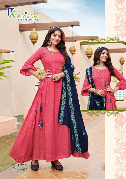 Anupama Karissa Muslin Gown Dupatta Set