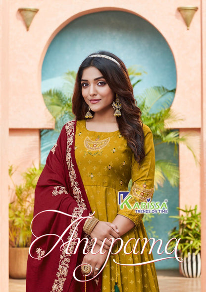 Anupama Karissa Muslin Gown Dupatta Set