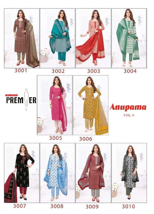 Anupama Vol 3 Premier Cotton Readymade Pant Style Suits