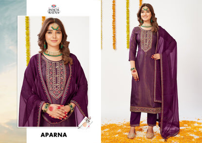 Aparna Panch Ratna Organza Plazzo Style Suits