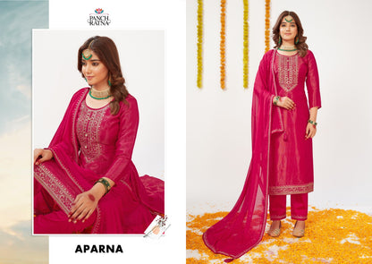 Aparna Panch Ratna Organza Plazzo Style Suits