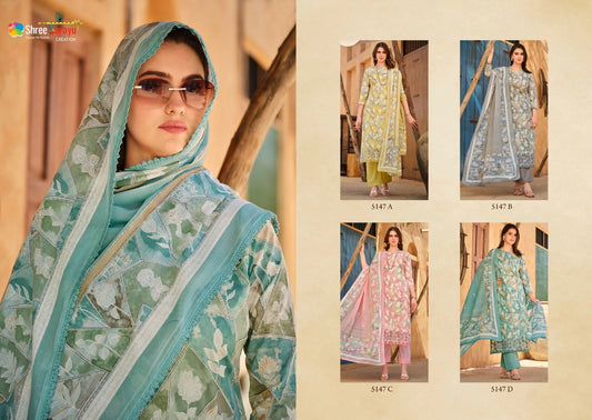 Aplique Art Shree Sarayu Creation Lawn Cotton Pant Style Suits