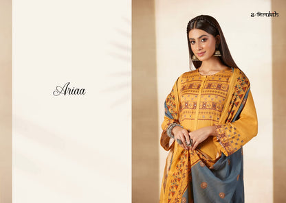 Ariaa S Nirukth Cotton Satin Pant Style Suits