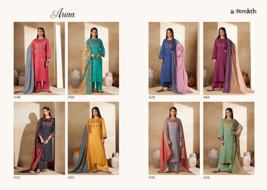 Ariaa S Nirukth Cotton Satin Pant Style Suits