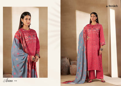 Ariaa S Nirukth Cotton Satin Pant Style Suits