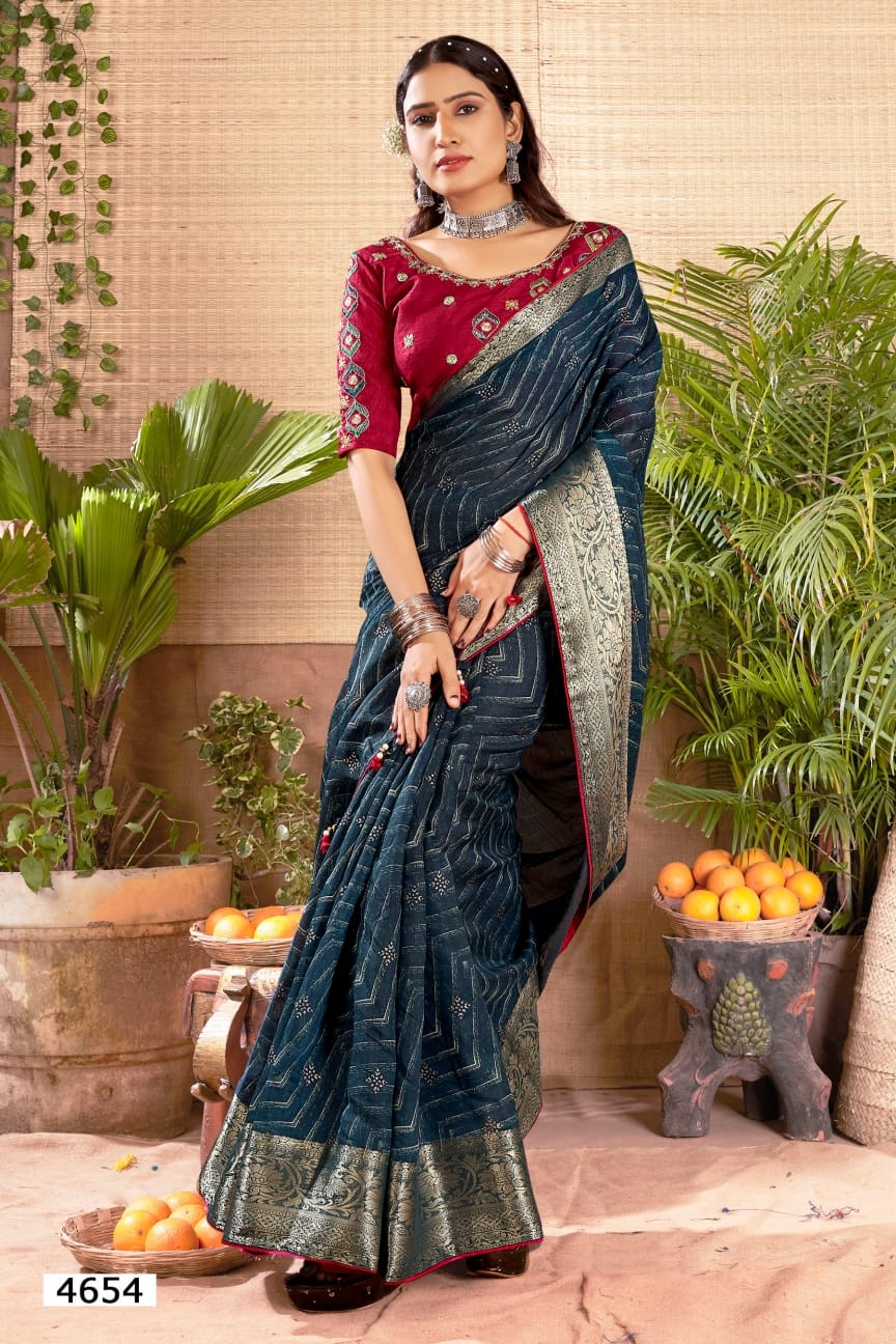 Aruna 5D Designer Cotton Silk Sarees