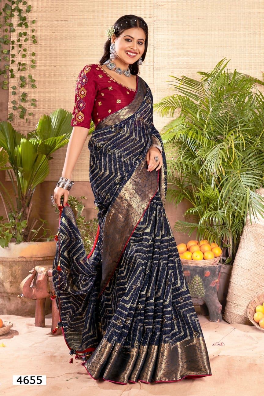 Aruna 5D Designer Cotton Silk Sarees