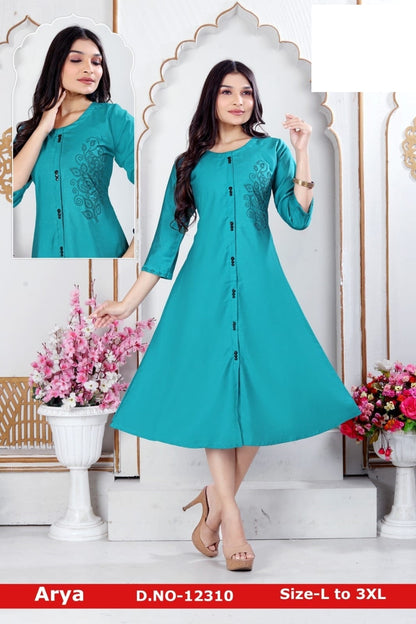 Arya-A Zoya Rayon Anarkali Kurtis