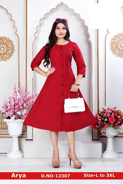 Arya-A Zoya Rayon Anarkali Kurtis