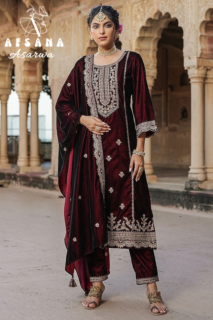 Asarwa Afsana Readymade Velvet Suits