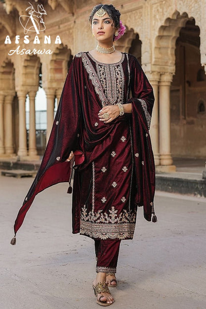 Asarwa Afsana Readymade Velvet Suits