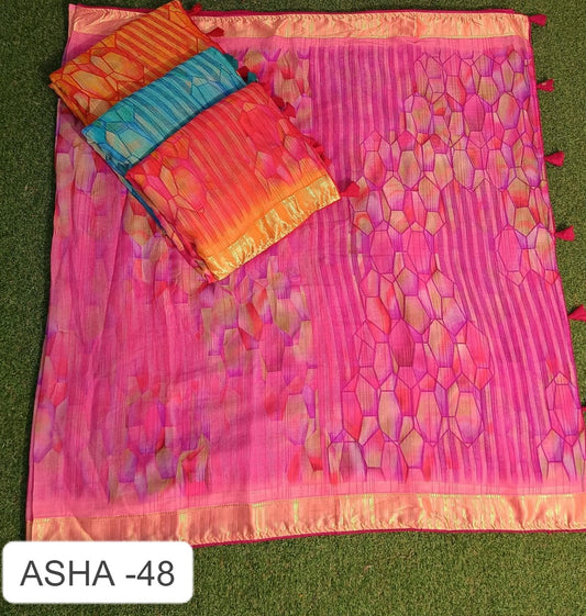 Asha 48 Kalpveli Nilgiri Chiffon Sarees