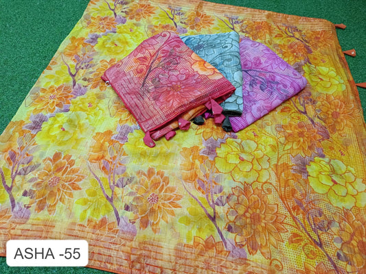 Asha 55 Kalpveli Nilgiri Chiffon Sarees