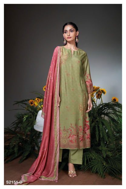 Aswara 2151 Ganga Bemberg Silk Plazzo Style Suits