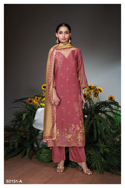 Aswara 2151 Ganga Bemberg Silk Plazzo Style Suits