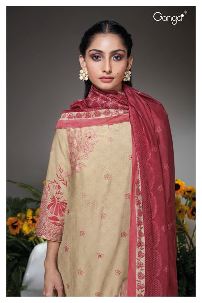 Aswara 2151 Ganga Bemberg Silk Plazzo Style Suits