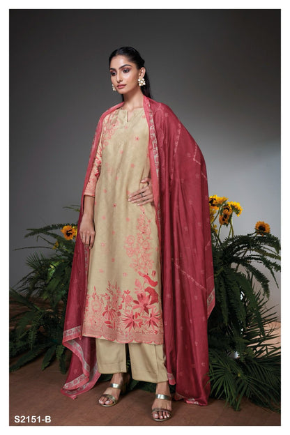 Aswara 2151 Ganga Bemberg Silk Plazzo Style Suits