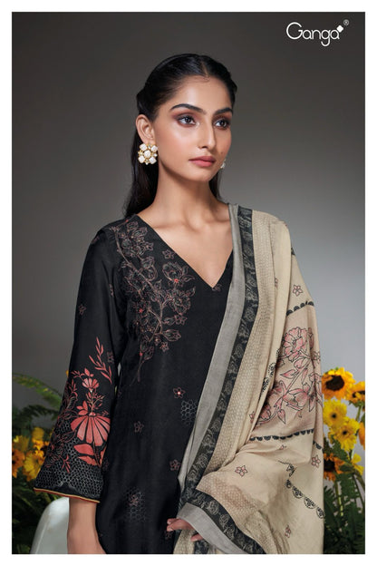 Aswara 2151 Ganga Bemberg Silk Plazzo Style Suits