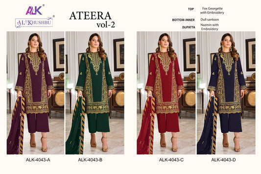 Ateera Vol 2-4043 Alk Georgette Pakistani Salwar Suits
