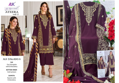 Ateera Vol 2-4043 Alk Georgette Pakistani Salwar Suits