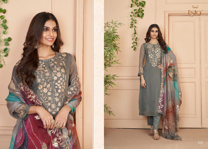 Auram Esta Sahiba Organza Pant Style Suits
