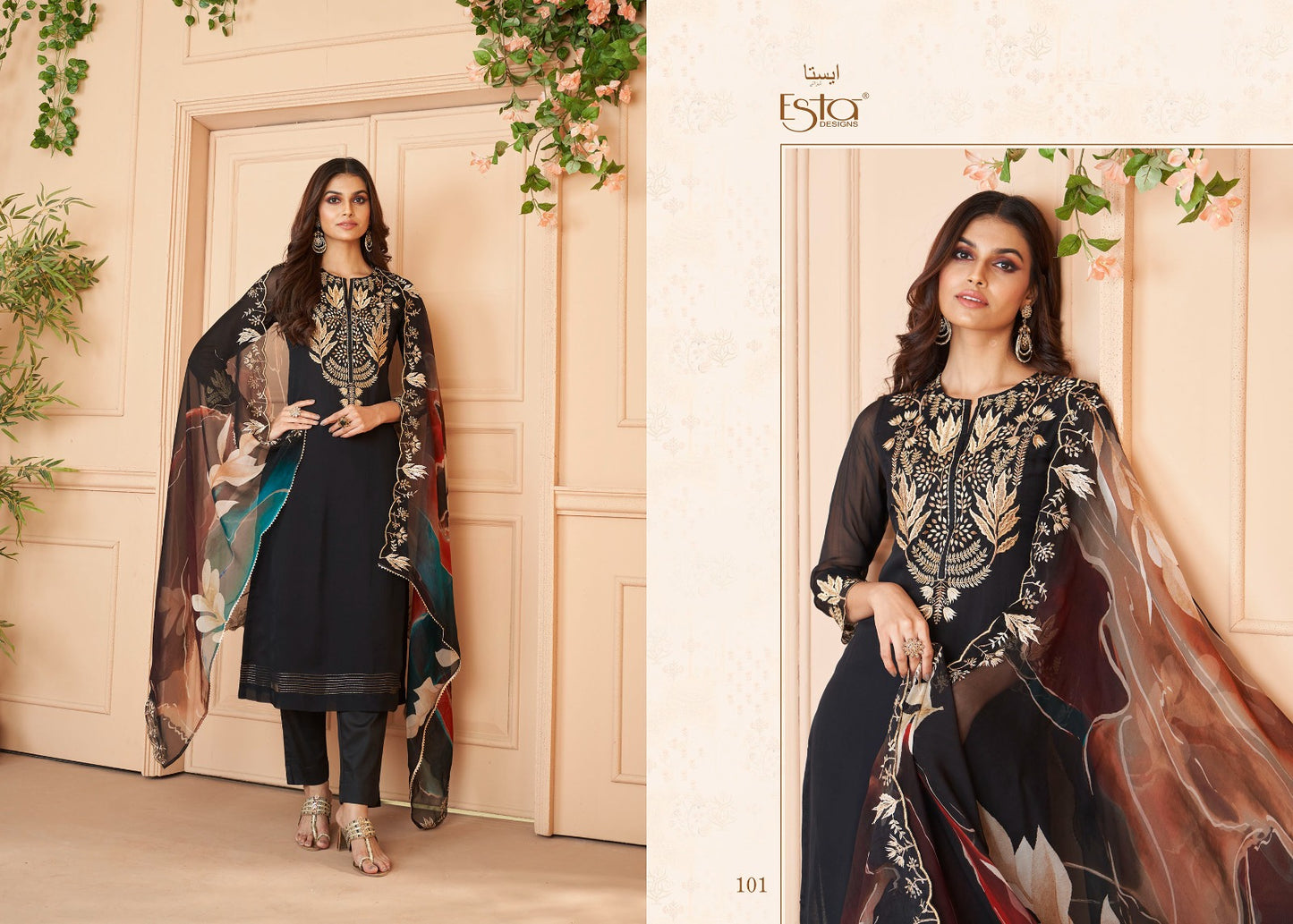 Auram Esta Sahiba Organza Pant Style Suits