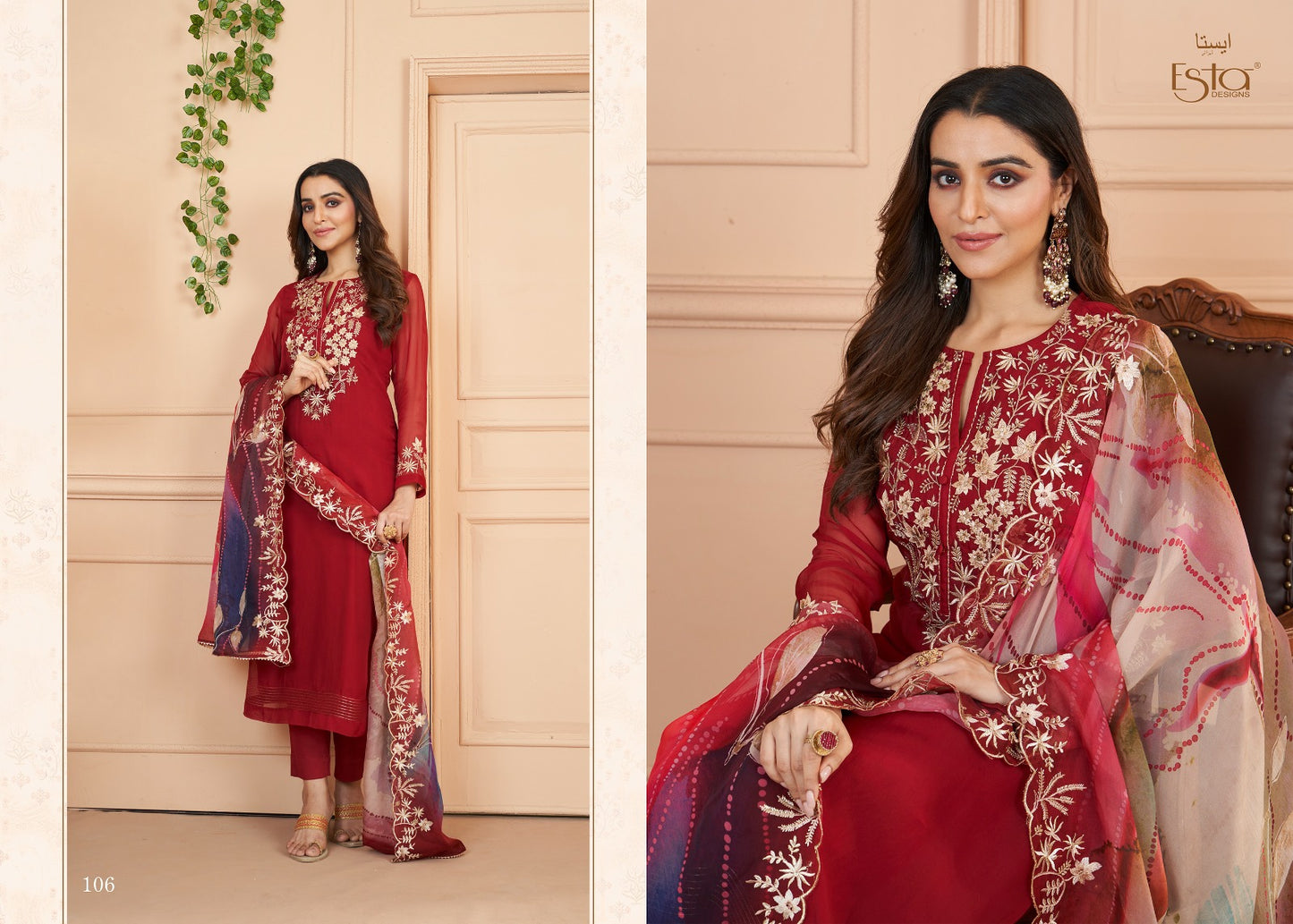 Auram Esta Sahiba Organza Pant Style Suits